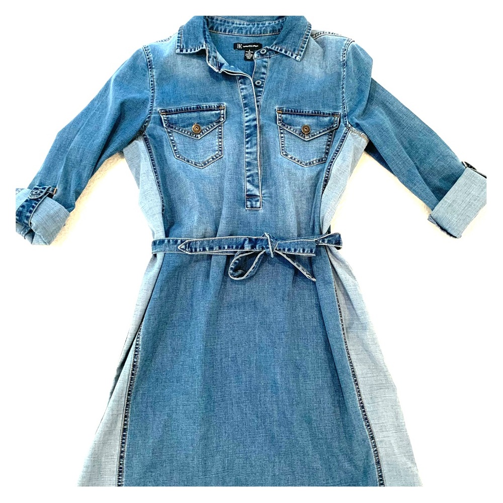 INC Denim dress with belted waist Size 8